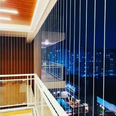 Pleated mosquito net on window