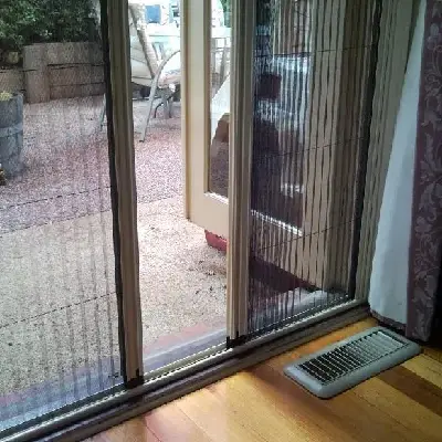 Mosquito net on bedroom window